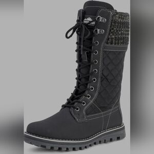 Polar Products Winter Snow Boots Women’s Size 7 Black Quilted Lace Up Insulated.